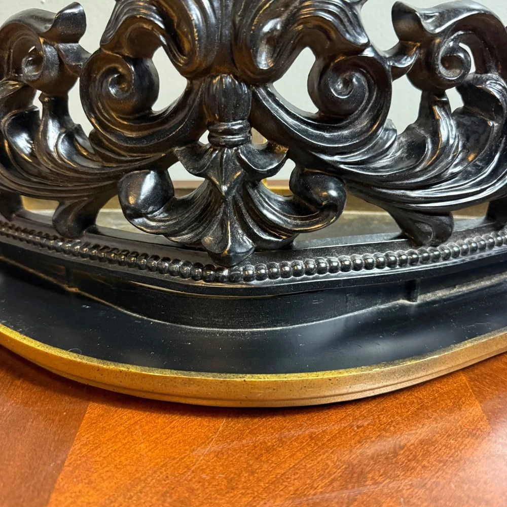 Vintage 1971 Dart Industries Wall Shelf 1084 Black Gold Rococo Baroque Ornate